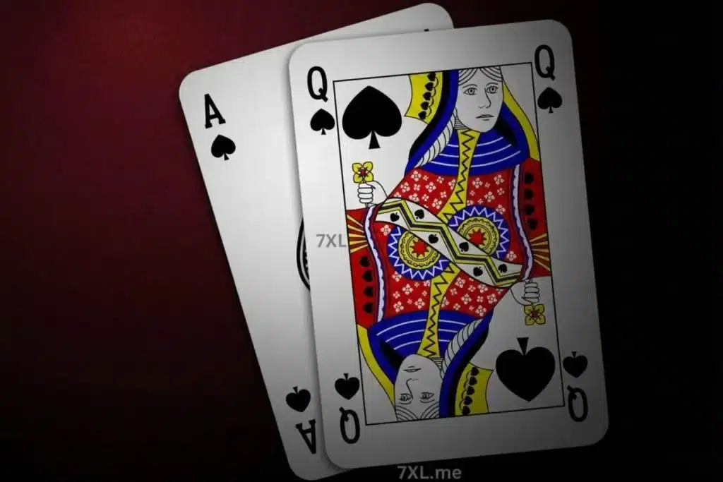 Ace queen suited with background