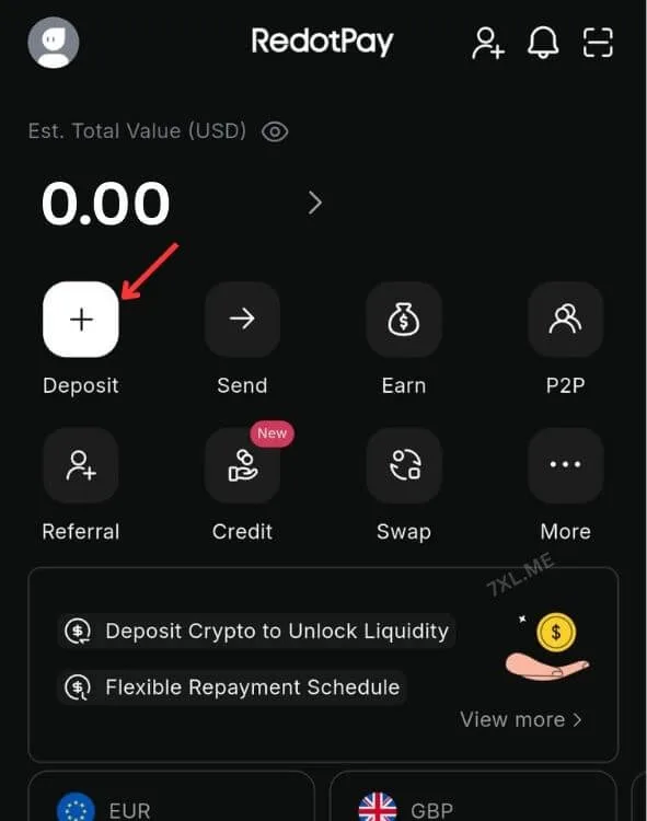Redot Pay click deposit